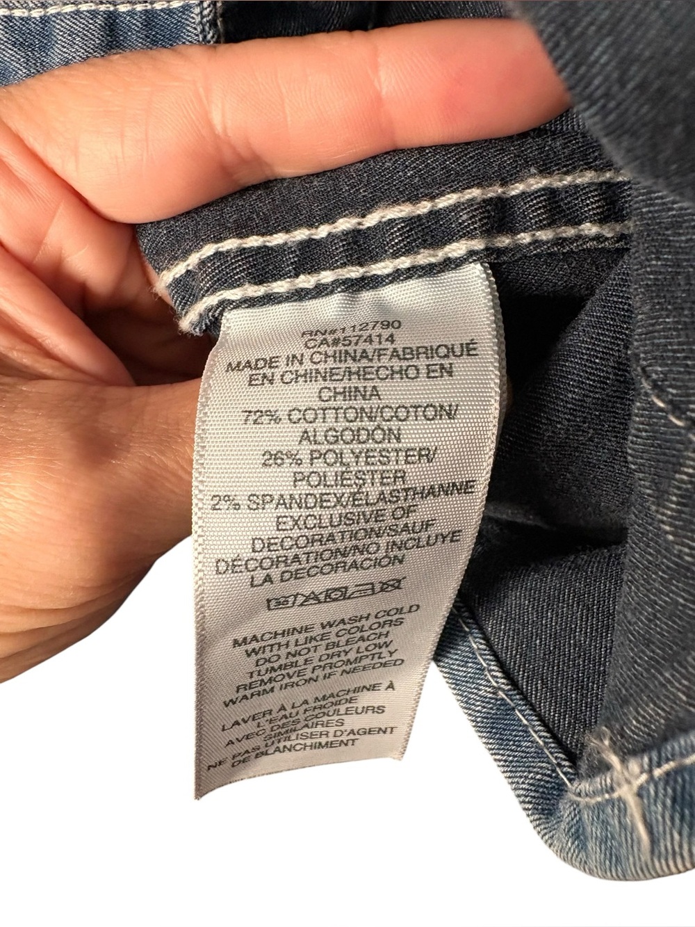 TRUE RELIGION WOMEN'S WESTERN DENIM SHIRT LARGE NEW - Picture 13 of 16
